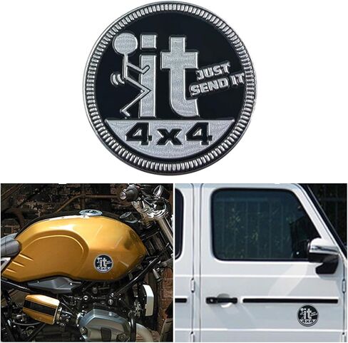 4 x 4 Car Emblem, Automotive Badge 3D Aluminum Round Emblems Decal, Decorative Stickers for Auto Interior and Exterior, Compatible with Most Vehicles Trucks SUV RV (Style A) in Kuwait