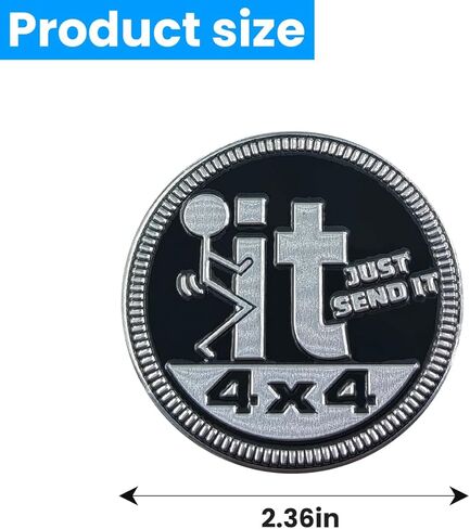 4 x 4 Car Emblem, Automotive Badge 3D Aluminum Round Emblems Decal, Decorative Stickers for Auto Interior and Exterior, Compatible with Most Vehicles Trucks SUV RV (Style A) in Kuwait