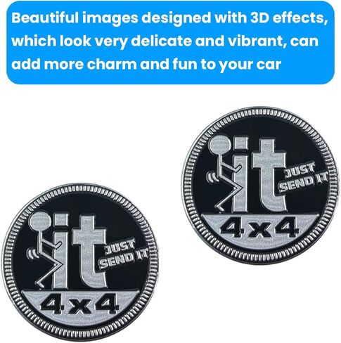 4 x 4 Car Emblem, Automotive Badge 3D Aluminum Round Emblems Decal, Decorative Stickers for Auto Interior and Exterior, Compatible with Most Vehicles Trucks SUV RV (Style A) in Kuwait