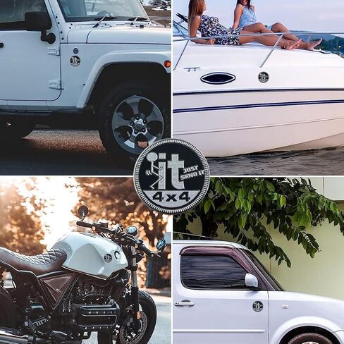 4 x 4 Car Emblem, Automotive Badge 3D Aluminum Round Emblems Decal, Decorative Stickers for Auto Interior and Exterior, Compatible with Most Vehicles Trucks SUV RV (Style A) in Kuwait