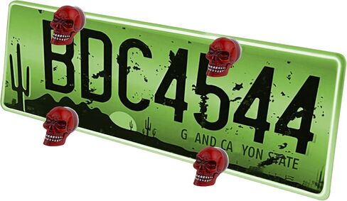 Lunsom License Plate Fasteners, 4 Pack Skull Shape Frame Kit Replacement Car Tag Screw Bolts Fit for Most Motorcycles Vehicles Truck SUV(Green) in Saudi Arabia