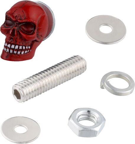 Lunsom License Plate Fasteners, 4 Pack Skull Shape Frame Kit Replacement Car Tag Screw Bolts Fit for Most Motorcycles Vehicles Truck SUV(Green) in Saudi Arabia