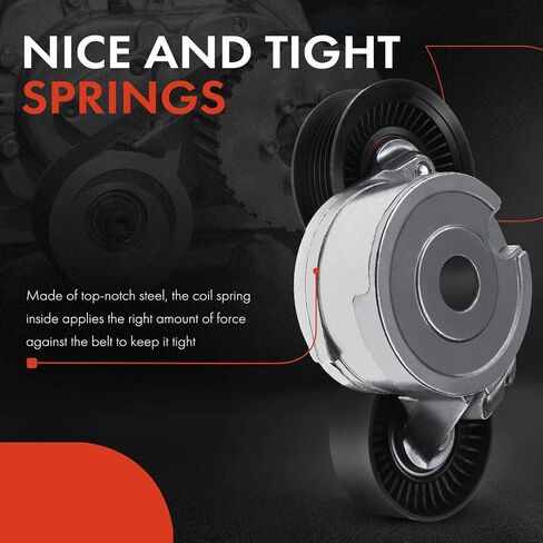 A-Premium Belt Tensioner Assembly with Pulley Compatible with Dodge Dakota 2000-2010, Durango, Ram 1500 & Jeep Commander, Grand Cherokee & Mitsubishi Raider & Chrysler Aspen, Replace# 53030958AC in Saudi Arabia