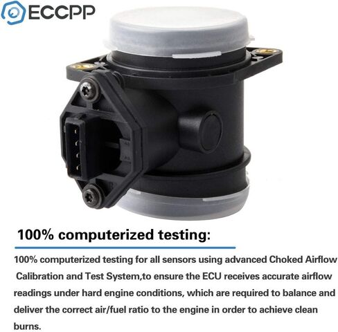 ECCPP Mass Air Flow Sensor 037906461C Fit for 1998-2000 for Audi A4 1.8L,1998-2000 for Audi A4 Quattro 1.8L,1996-1999 for Volkswagen for Cabrio 2.0L in Saudi Arabia
