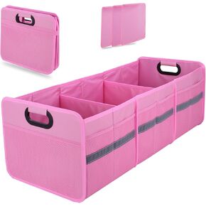 Homeve Large Collapsible Trunk Organizer with Multi Pockets, 3 Compartments Storage Organizer for Car, SUV, Minivan