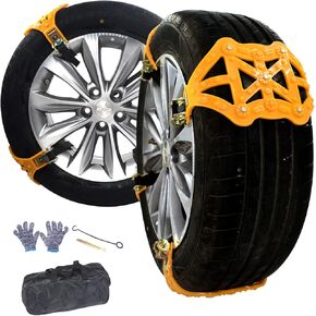 سلاسل اطارات الثلج من ستانفي، سلاسل اطارات الثلج للطوارئ مضادة للانزلاق للسيارات / سيارات الدفع الرباعي / الشاحنات / بيك اب، 8 قطع سلاسل اطارات قابلة للتعديل، سلاسل ثلج (احدث تحديث) in Kuwait