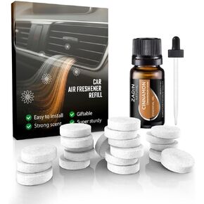 20 وسادة لإعادة تعبئة معطر هواء السيارة - .33 أونصة/10 مل من زيت الأوكالبتوس الأساسي النقي - وسادات بديلة لفتحة تهوية السيارة، أقراص إعادة تعبئة معطر الهواء مع الزيوت العطرية، رائحة الأوكالبتوس القوية in Kuwait