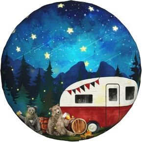 American Flag Spare Tire Cover - Rustic Patriotic Bird Wheel Covers for Trailer Tires RV Truck SUV Protectors Universal USA Flag Accessories 14 Inch