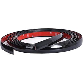 25Ft Automotive Trim Molding 1/2"(12mm) Wide Universal Car Side Body Molding(Self Adhesive) UV Protected Scratch-Proof Decorative for Truck RV Motor Exterior Interior Door Window Bumper, Glossy Black