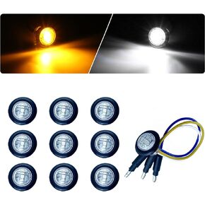 أضواء LED XtraGlow D16 3/4 مزدوجة الثورة كهرماني إلى أبيض إشارة الانعطاف وأضواء علامة لشاحنة مقطورة تخييم RV مع قابس رصاصة