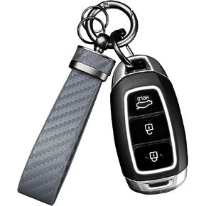 2PCS Carbon Fiber Car Keychain Kit,Gift for Men and Women,Quick Release Spring with D-Ring Anti Lost Car Keychain Organizer