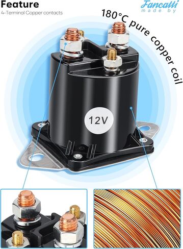 Fancatti 12V Golf Cart Solenoid Relay, 4 Terminal Solenoid for 1984-Up Gas Club Car DS and Precedent, Part Number 1013609, 435-154, 1012275, LPL6003, 240-20013 in Saudi Arabia