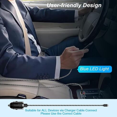شاحن سيارة سريع USB C، 30 وات PD+QC مقبس ولاعة سجائر سريع الشحن من النوع C مناسب لقابس السيارة 12 فولت في منفذ محول لهاتف iPhone 14 13 12 11 Pro Max SE XR XS X 8، Samsung S23 S22 S21 S20، Pixel 7a in Saudi Arabia