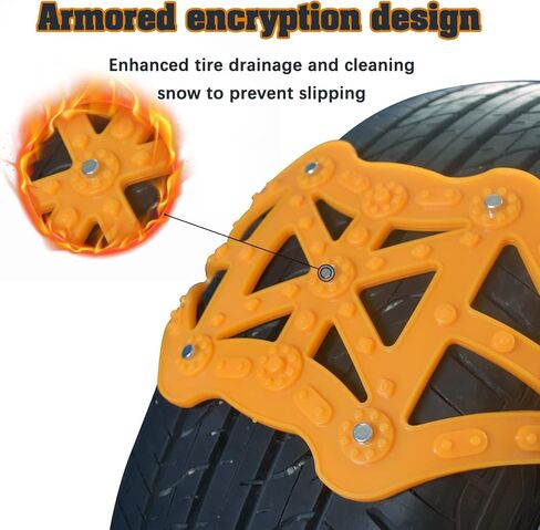 سلاسل اطارات الثلج من ستانفي، سلاسل اطارات الثلج للطوارئ مضادة للانزلاق للسيارات / سيارات الدفع الرباعي / الشاحنات / بيك اب، 8 قطع سلاسل اطارات قابلة للتعديل، سلاسل ثلج (احدث تحديث) in Kuwait