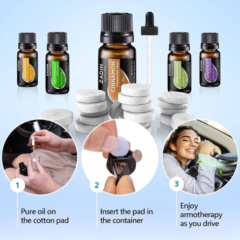 20 وسادة لإعادة تعبئة معطر هواء السيارة - .33 أونصة/10 مل من زيت الأوكالبتوس الأساسي النقي - وسادات بديلة لفتحة تهوية السيارة، أقراص إعادة تعبئة معطر الهواء مع الزيوت العطرية، رائحة الأوكالبتوس القوية in Kuwait