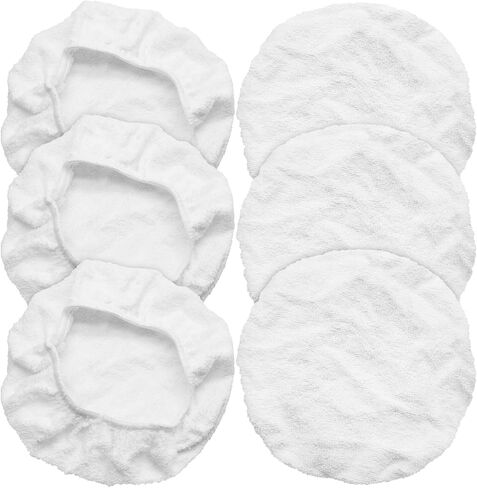 6 PCS Car Polishing Bonnet Buffing Pad Cotton Buffing Pad Cover for 5" - 6" Car Polisher, White in Kuwait