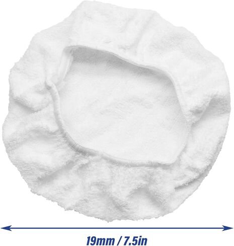6 PCS Car Polishing Bonnet Buffing Pad Cotton Buffing Pad Cover for 5" - 6" Car Polisher, White in Kuwait