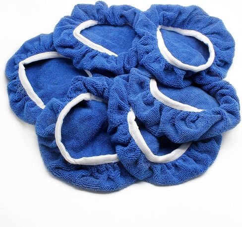 6 PCS Car Polishing Bonnet Buffing Pad Cotton Buffing Pad Cover for 5" - 6" Car Polisher, White in Kuwait