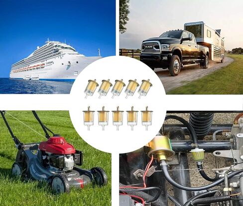 5/16" Universal Fuel Filters Industrial Tractors Cars Trucks Motorcycles Gas Powered Engine Inline Gas Fuel Line 5 Pack in Kuwait