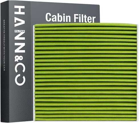 فلتر هواء كابينة HEPA من الكربون المنشط عالي التدفق من HANN&CO مع طلاء مطهر لتويوتا، لكزس، لاند روفر، جاكوار، بديل سوبارو CF10285، CP285(HCC1011) in Kuwait