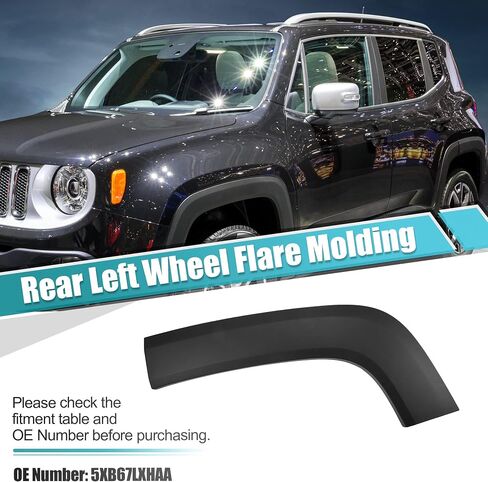 X AUTOHAUX Rear Left Wheel Flare Trim for Jeep Renegade 2015 2016 2017 2018 2019 2020 2021 2022 Rear Left Quarter Panel Fender Trim Replace 5XB67LXHAA in Saudi Arabia