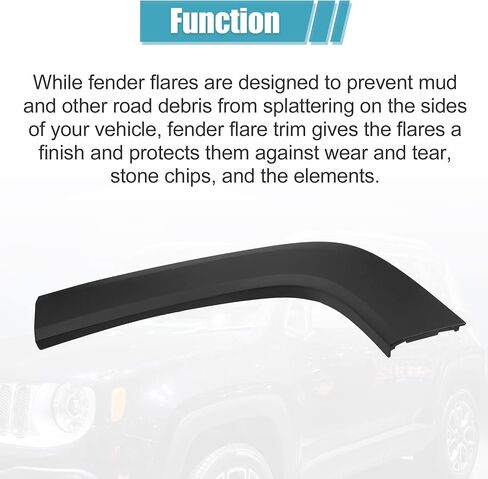 X AUTOHAUX Rear Left Wheel Flare Trim for Jeep Renegade 2015 2016 2017 2018 2019 2020 2021 2022 Rear Left Quarter Panel Fender Trim Replace 5XB67LXHAA in Saudi Arabia