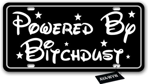 License Plate | Powered by B | Funny Novelty Vanity Front License Plate Frame Cover Gift for Men Women | Decorative Metal Car Plate Sign Auto Tag | Aluminum Plate 6 X 12 Inch (2 Holes) in Saudi Arabia