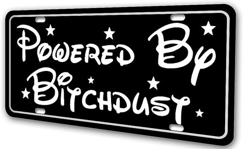 License Plate | Powered by B | Funny Novelty Vanity Front License Plate Frame Cover Gift for Men Women | Decorative Metal Car Plate Sign Auto Tag | Aluminum Plate 6 X 12 Inch (2 Holes) in Saudi Arabia