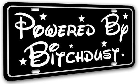 License Plate | Powered by B | Funny Novelty Vanity Front License Plate Frame Cover Gift for Men Women | Decorative Metal Car Plate Sign Auto Tag | Aluminum Plate 6 X 12 Inch (2 Holes) in Saudi Arabia