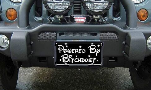 License Plate | Powered by B | Funny Novelty Vanity Front License Plate Frame Cover Gift for Men Women | Decorative Metal Car Plate Sign Auto Tag | Aluminum Plate 6 X 12 Inch (2 Holes) in Saudi Arabia