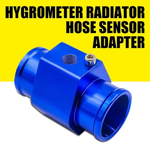 1 PC Black Aluminum Water Temp Meter Temperature Gauge Joint Pipe Radiator Sensor Adaptor with Hose Clamps (26MM) in Saudi Arabia