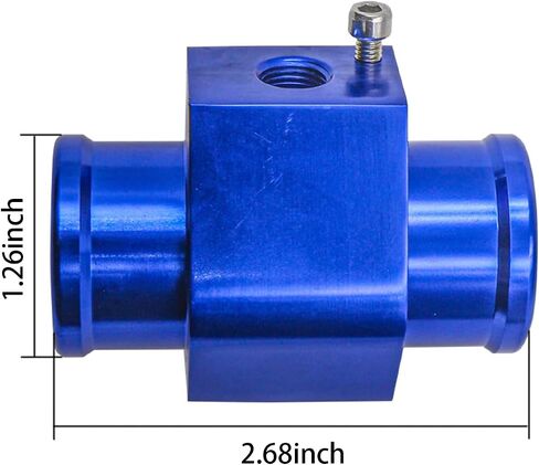 1 PC Black Aluminum Water Temp Meter Temperature Gauge Joint Pipe Radiator Sensor Adaptor with Hose Clamps (26MM) in Saudi Arabia