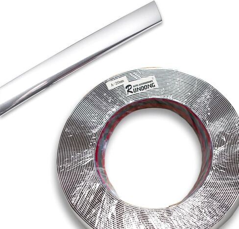 Dewkou Pack-1 Car Chrome Trim Molding, 0.06 x 49.2 Ft Self-Adhesive Car Side Body Anti-Collision Strip, DIY Shiny Trim Strips Universal for Various Models (Silver) in Kuwait
