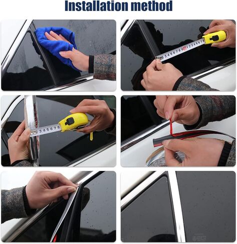 Dewkou Pack-1 Car Chrome Trim Molding, 0.06 x 49.2 Ft Self-Adhesive Car Side Body Anti-Collision Strip, DIY Shiny Trim Strips Universal for Various Models (Silver) in Kuwait