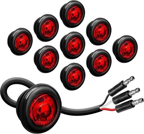 TRUE MODS 3/4" Inch Round Amber Trailer 12V LED Marker Light [DOT FMVSS 108] [SAE P2PC] [Semi-Spherical Output] [IP67 Waterproof] [Bullet Style] Small Clearance Marker Lights for Trailer Truck RV in Saudi Arabia