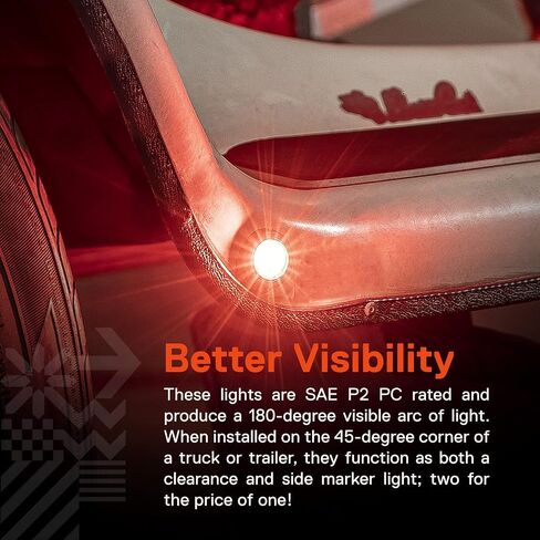 TRUE MODS 3/4" Inch Round Amber Trailer 12V LED Marker Light [DOT FMVSS 108] [SAE P2PC] [Semi-Spherical Output] [IP67 Waterproof] [Bullet Style] Small Clearance Marker Lights for Trailer Truck RV in Saudi Arabia
