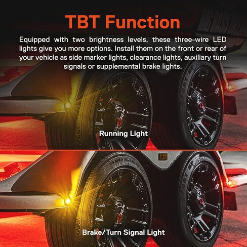 TRUE MODS 3/4" Inch Round Amber Trailer 12V LED Marker Light [DOT FMVSS 108] [SAE P2PC] [Semi-Spherical Output] [IP67 Waterproof] [Bullet Style] Small Clearance Marker Lights for Trailer Truck RV in Saudi Arabia