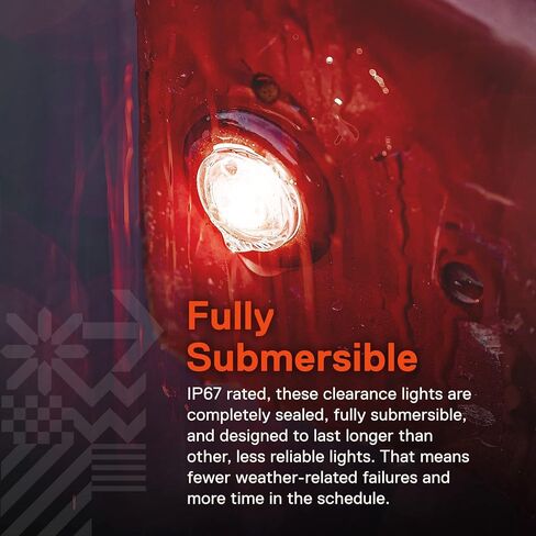 TRUE MODS 3/4" Inch Round Amber Trailer 12V LED Marker Light [DOT FMVSS 108] [SAE P2PC] [Semi-Spherical Output] [IP67 Waterproof] [Bullet Style] Small Clearance Marker Lights for Trailer Truck RV in Saudi Arabia