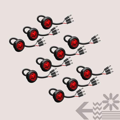 TRUE MODS 3/4" Inch Round Amber Trailer 12V LED Marker Light [DOT FMVSS 108] [SAE P2PC] [Semi-Spherical Output] [IP67 Waterproof] [Bullet Style] Small Clearance Marker Lights for Trailer Truck RV in Saudi Arabia