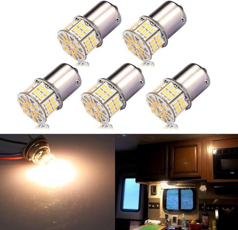 مصابيح LED فائقة السطوع 12-24 فولت من iBrightstar 1141 1156 1003 1073 BA15S 7506 بديلة لمصابيح الفرامل الداخلية RV المعكسة، بيضاء دافئة (4000K) in Kuwait