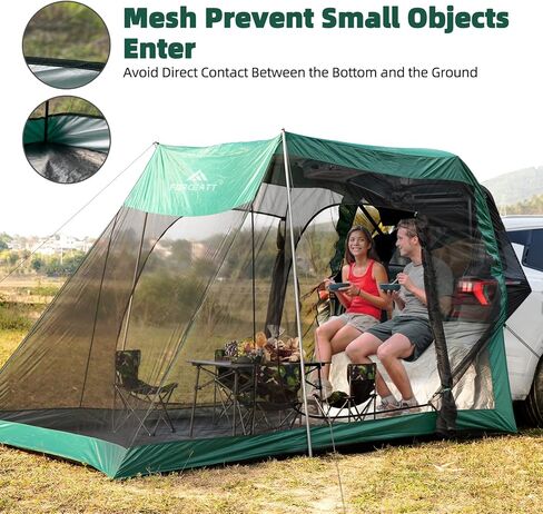 فورسيت مظلة واقية من الشمس، مظلة محمولة لسيارات الدفع الرباعي والباب الخلفي للسيارة للتخييم والسفر في الهواء الطلق. in Kuwait