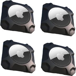 Airtag Holder, Case with 3M Adhesive Sticker, Airtag Sticker Mount for Bike Wallet TV Remote Drone Camera Luggage Hidden (4 Pack Black)