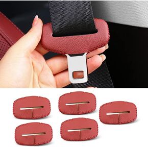 CHUANGHUI حزام مقعد السيارة تثبيت مشبك تزيين غطاء جلدي واقي لسيارات BMW 1 2 3 4 5 6 7 Series X1 X2 X3 X4 X5 X6 ملحقات السيارات الداخلية (5 قطع بني موكا)