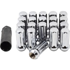 Wheel Accessories Parts 20 Pcs 9/16" Thread Truck 1.90" Long Spline Lug Nuts Chrome Truck 7 Spline Fits 2009-10 Dodge Dakota 2003-09 Durango 2002-11 Ram 1500 in Saudi Arabia