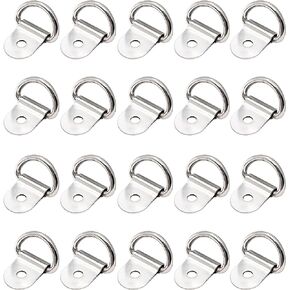 Black D Shape Tie Down Anchors, Iron D Rings Anchor Lashing Rings for Car Truck Trailer Cargo Boats RV, 20pcs