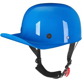 Woljay Vintage Retro Open Face Motorcycle Helmet Baseball Cap Half Helmets Men Women for Moped Cap Jet Scooter Street Cruiser - DOT Certified