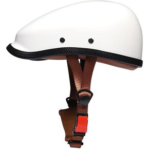 Vintage Motorcycle Helmet, Beret Helmet Summer Helmet, Half Helmet German Helmet, Retro Open Face Helmet with ANG Double D Buckle,DOT Approved for Bike Scooter ATV UTV