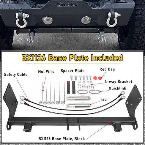 Camoo BX1126 Tow Bar Base Plate Tow Bar Bracket for 2007-2018 Wrangler JK JKU All Models w/Standard Bumper Replace# BX1126 in Saudi Arabia