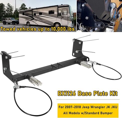 Camoo BX1126 Tow Bar Base Plate Tow Bar Bracket for 2007-2018 Wrangler JK JKU All Models w/Standard Bumper Replace# BX1126 in Saudi Arabia