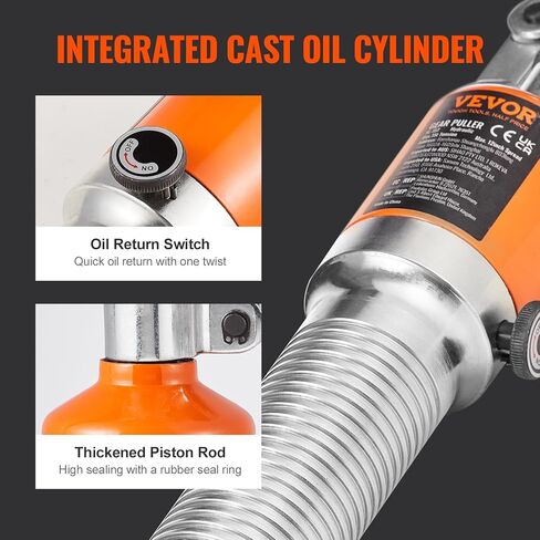 VEVOR مجتذب التروس الهيدروليكية، 15 طن أقصى سعة محمل العجلة سحب فاصل، 2 أو 3 فكي ساحبة، عموديًا وأفقيًا، ساحبة هيدروليكية فكية 12 بوصة مع علبة لسحب المحاور in Kuwait